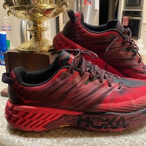 Men’s red/black Hoka Speedgoat 4 size 13